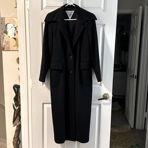 Black Wool Cashmere Trench Coat Mervin Richards 12p